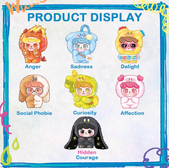 Q.Kid Emotional Hairy Monsters Series Plush Blind Box